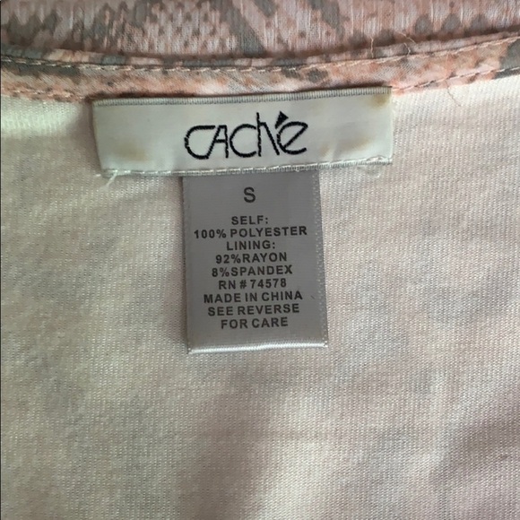 Cache Pink Beaded Snake Print Sleeveless Blouse Small - Picture 2 of 12